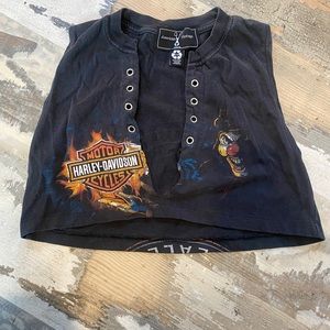 Vintage Harley Davidson cropped tank